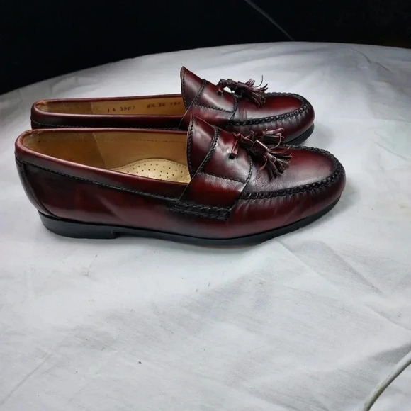 Cole Haan Mens Mahogany Brown Leather Slip-On Tassel Loafer 8.5 - Picture 6 of 14